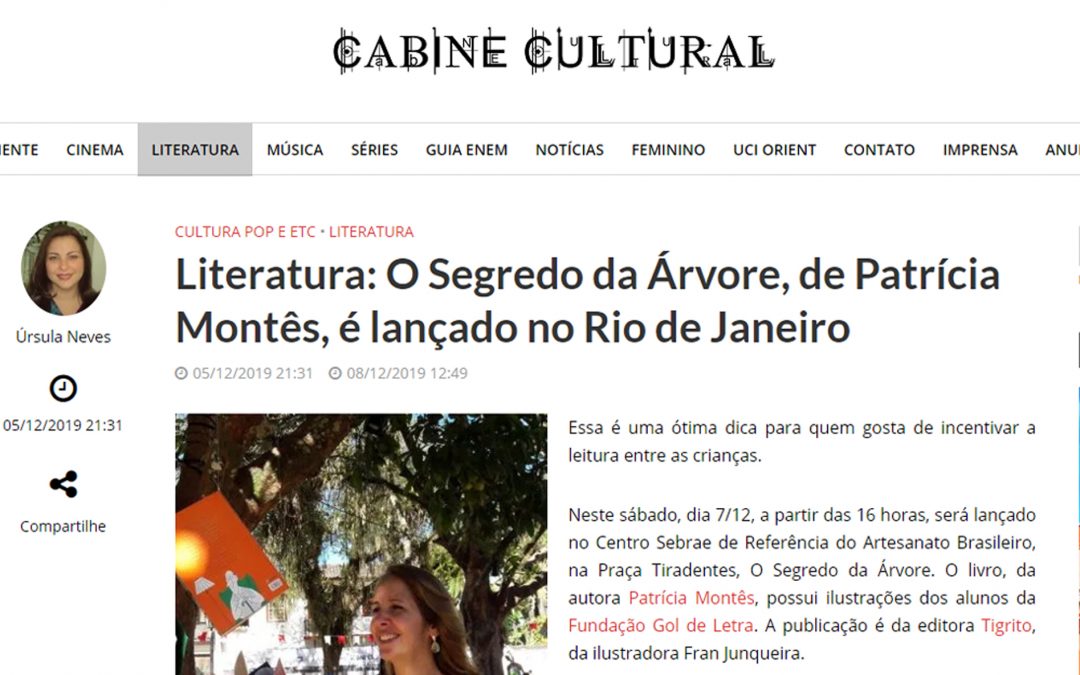 O Segredo da Árvore, de Patrícia Montês, é lançado no Rio de Janeiro